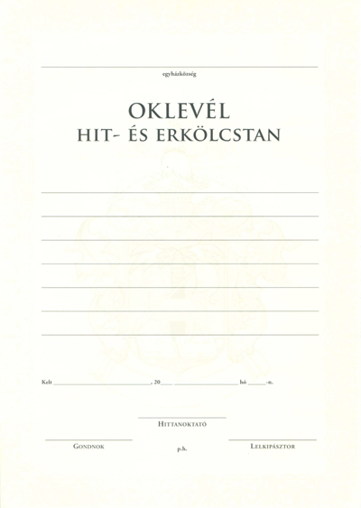 Oklevél A (vonalas)