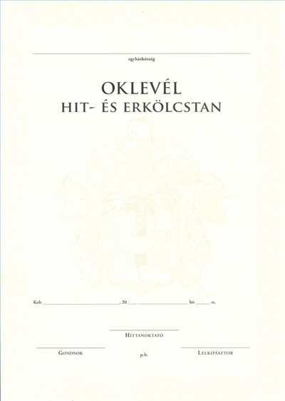 Oklevél B (sima)