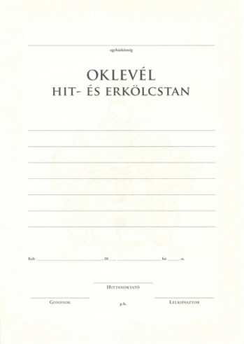 Oklevél A (vonalas)
